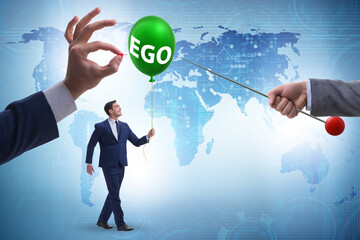 Businessman in excessive ego concept