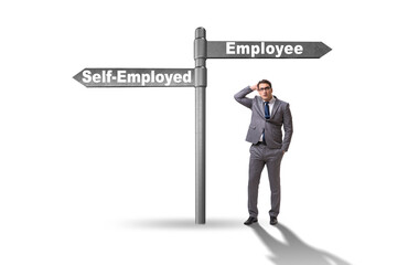 Concept of choosing self-employed versus employment