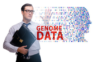 Businessman in genome data concept