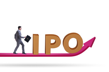 Businessman in the initial public offering IPO concept