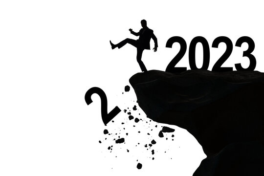 Concept of moving from year 2022 to 2023