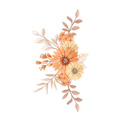 orange watercolor flower arrangement