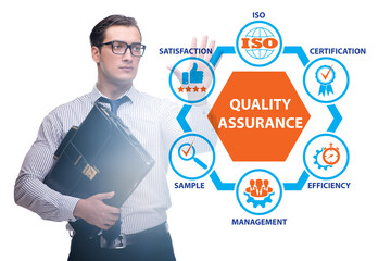 Businessman in quality assurance concept