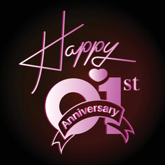 Luxury modern Happy 1st anniversary celebration or event logo design vector eps and jpg