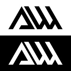 letter a w logo design vector