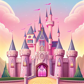Anaheim, United States of America October 23, 2016 Legendary Disney castle  of sleeping beauty in Disneyland Stock Illustration | Adobe Stock