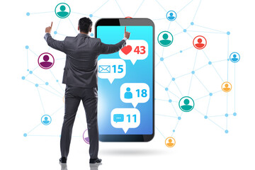 Businessman in the communication concept