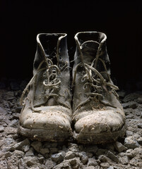Old pair of army boots from World War II