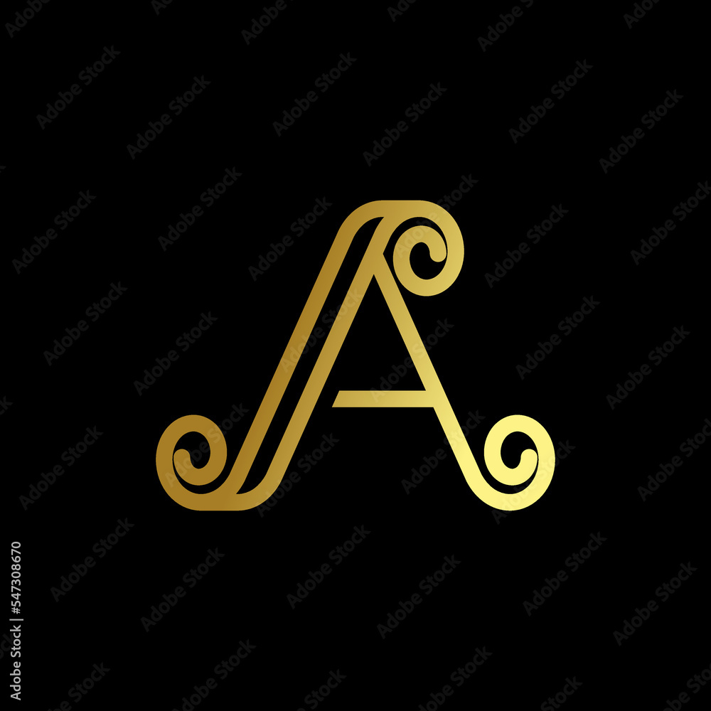 Poster simple and unique letter or word a font with line and motif corner circle image graphic icon logo de