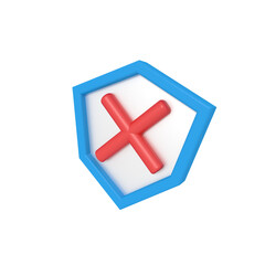 protection shield error 3D Illustration