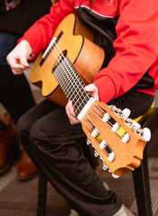 person playing guitar