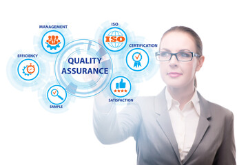 Businesswoman in quality assurance concept
