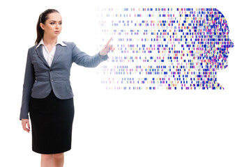 Businesswoman in genome data concept