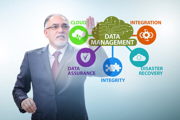 Data management concept with business people