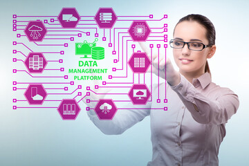 Business people in data management concept