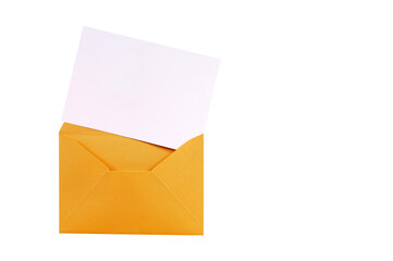 Manila gold brown envelope with blank letter note post card isolated transparent background photo PNG file