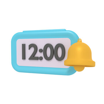 3d illustration of digital alarm clock