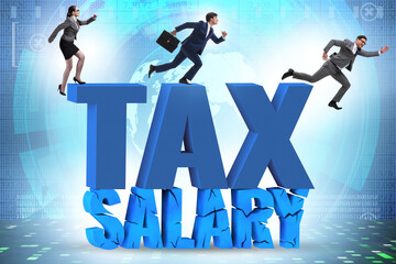 Income tax concept with large words