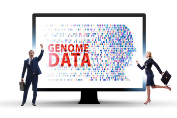 Fototapeta na wymiar Business people in genome data concept