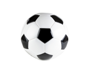 Soccer ball for collegiate or professional games on transparent background 