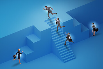 Gender inequality in career ladder concept