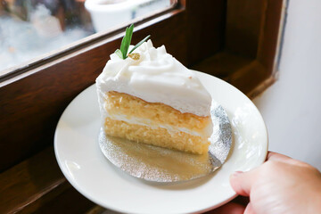 cake or sponge cake or coconut cake, coconut sponge cake