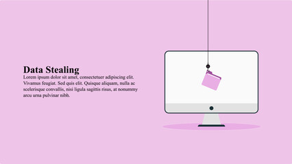 Illustration concept of data stealing from the computer. © GraphicGrid