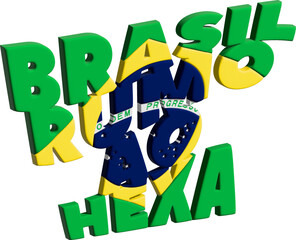 Fototapeta premium brazil towards hexa 3d illustration