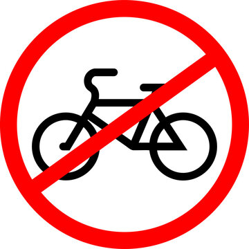 No bicycle. Bicycle prohibition sign