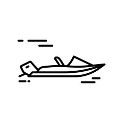 Speedboat or ship icon for water transportation vehicle