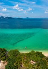 Aerial view of Koh Kradan island in Trang, Thailand