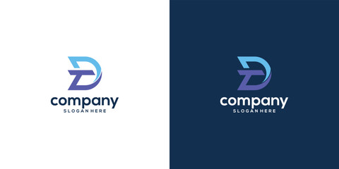 Letter t d digital logo design