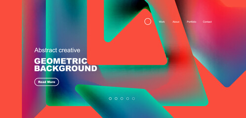 Triangles with fluid colors geometric abstract background. Techno or business concept, pattern for wallpaper, banner, background, landing page