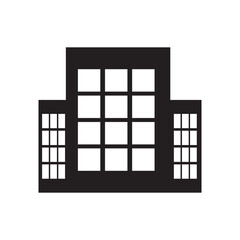 Office building sign icon in flat style. Apartment vector illustration on white isolated background. Architecture business concept.