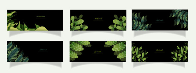 Fototapeta na wymiar leaves bakground design vector for ecology set bundle nature leaves background