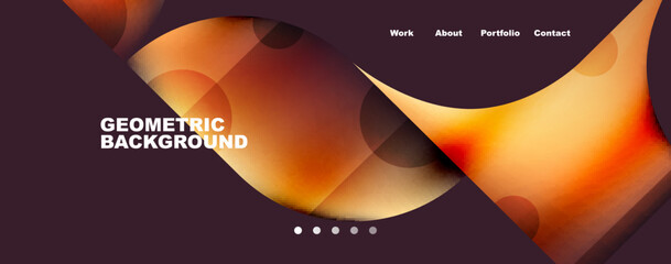 Metallic shiny fluid colors with geometric elements. Geometric abstract background for Wallpaper, Banner, Background, Card, Book Illustration, landing page