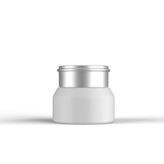 Cream Plastic Jar 3D Rendering