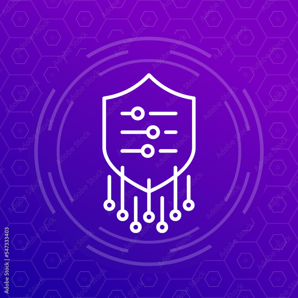 Poster privacy settings line icon for web and apps