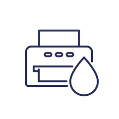printer ink line icon on white