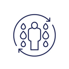 rehydrate line icon, restore water balance