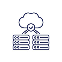 servers and cloud solutions line icon