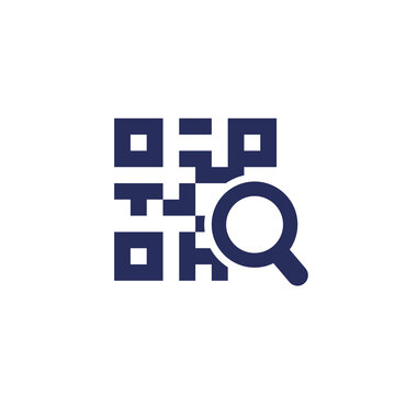 qr code search icon on white