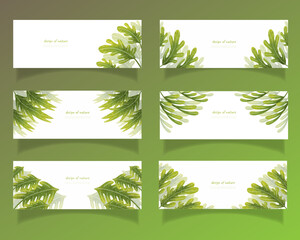 leaves bakground design vector for ecology 
set bundle nature leaves background