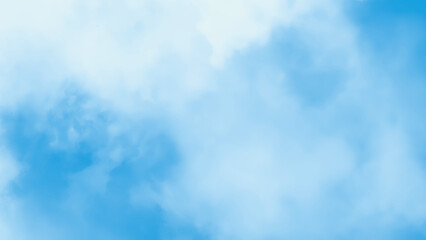 Blue sky background with clouds. Light sky-blue watercolor background. Abstract hand paint square stain backdrop. Cloudy pattern on watercolor paper for wallpaper banner and any design