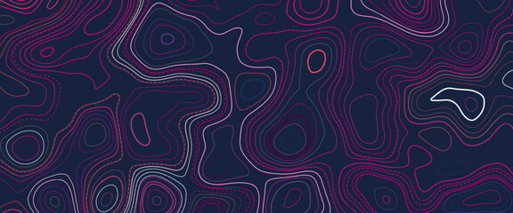 Abstract topographic background. Topographic map and place for texture. Landscape geodesy topography map background. Line texture pattern.  Wavy banner and color geometric form. 