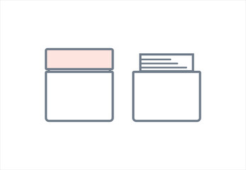 Cream jar with pink lid, great design for any purposes. Cosmetic beauty product branding mockup. Natural beauty.