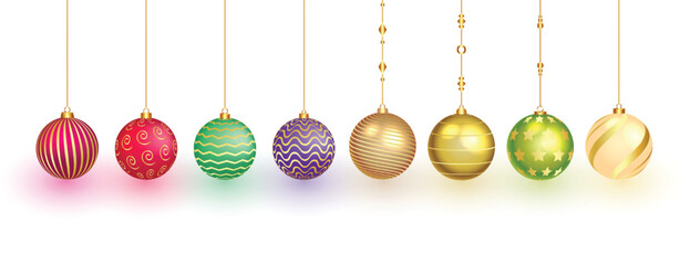 isolated christmas bauble symbols design in setvector