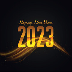 stylish new year 2023 greeting card with light effect