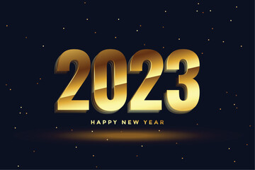 2023 shiny golden text for new year festival banner