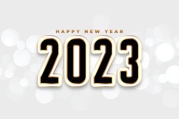 Elegant 2023 happy new year background with bokeh effect